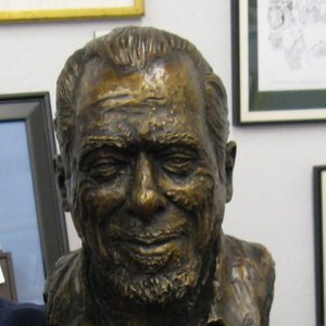 Linda King’s sculpture of Charles Bukowski